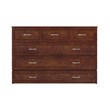 Northfield Queen Solid Wood Modern Murphy Bed Chest with Mattress  in Walnut