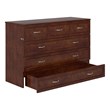 Northfield Queen Solid Wood Modern Murphy Bed Chest with Mattress  in Walnut