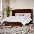 Northfield Queen Solid Wood Modern Murphy Bed Chest with Mattress  in Walnut