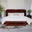Northfield Queen Solid Wood Modern Murphy Bed Chest with Mattress  in Walnut