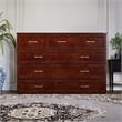 Northfield Queen Solid Wood Modern Murphy Bed Chest with Mattress  in Walnut