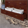 Northfield Queen Solid Wood Modern Murphy Bed Chest with Mattress  in Walnut