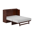Northfield Queen Solid Wood Modern Murphy Bed Chest with Mattress  in Walnut