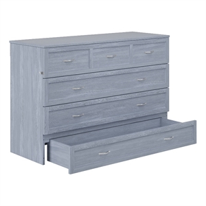 northfield driftwood grey solid wood queen murphy bed chest with mattress