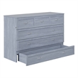Northfield Queen Solid Wood Modern Murphy Bed Chest with Mattress in Driftwood