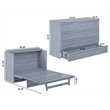 Northfield Queen Solid Wood Modern Murphy Bed Chest with Mattress in Driftwood