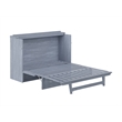 Northfield Queen Solid Wood Modern Murphy Bed Chest with Mattress in Driftwood