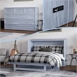 Northfield Queen Solid Wood Modern Murphy Bed Chest with Mattress in Driftwood