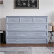 Northfield Queen Solid Wood Modern Murphy Bed Chest with Mattress in Driftwood