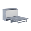 Northfield Queen Solid Wood Modern Murphy Bed Chest with Mattress in Driftwood