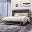 Northfield Queen Solid Wood Modern Murphy Bed Chest with Mattress in Gray