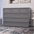 Northfield Queen Solid Wood Modern Murphy Bed Chest with Mattress in Gray