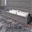Northfield Queen Solid Wood Modern Murphy Bed Chest with Mattress in Gray