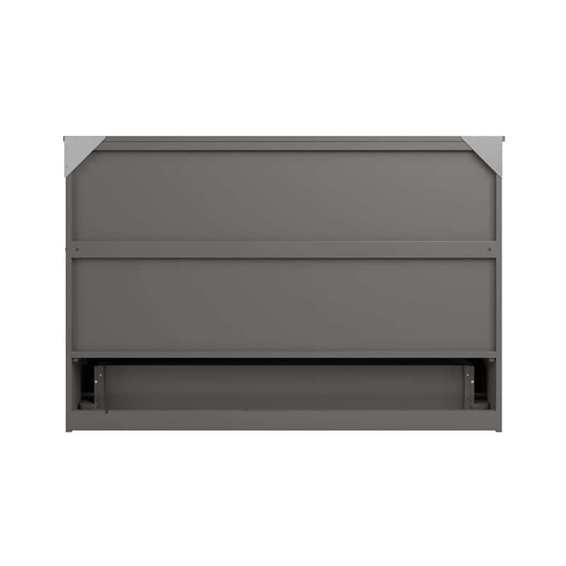 Northfield Queen Solid Wood Modern Murphy Bed Chest with Mattress in Gray