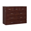 AFI Deerfield Full Solid Wood Modern Murphy Bed Chest with Mattress in Walnut
