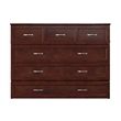AFI Deerfield Full Solid Wood Modern Murphy Bed Chest with Mattress in Walnut