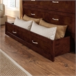 AFI Deerfield Full Solid Wood Modern Murphy Bed Chest with Mattress in Walnut