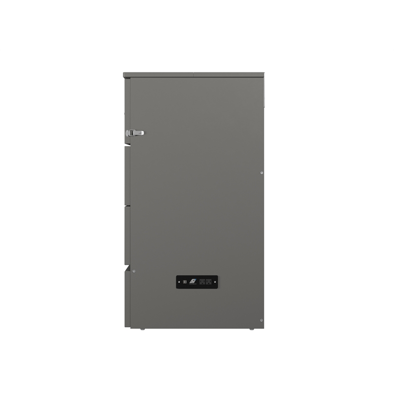 AFI Deerfield Full Solid Wood Modern Murphy Bed Chest with Mattress in Gray