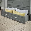 AFI Deerfield Full Solid Wood Modern Murphy Bed Chest with Mattress in Gray