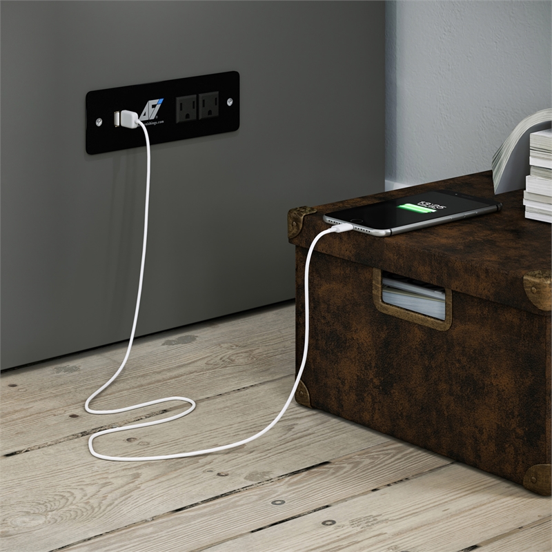 AFI Deerfield Full Solid Wood Modern Murphy Bed Chest with Mattress in Gray