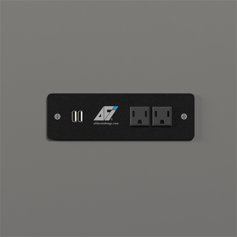 AFI Deerfield Full Solid Wood Modern Murphy Bed Chest with Mattress in Gray