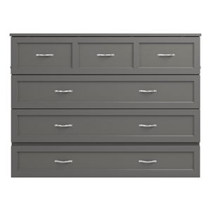 afi deerfield grey full murphy bed chest with built in device charger