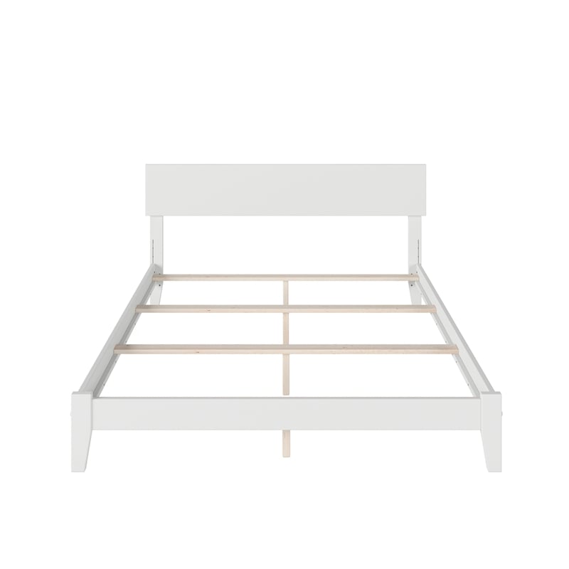 Orlando King Solid Wood Foundation Bed in White