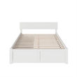 Orlando King Wood Platform Bed with Footboard and Storage Drawers in White