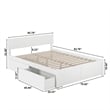 Orlando King Wood Platform Bed with Footboard and Storage Drawers in White