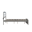 AFI Warren Solid Wood Full Bed with Footboard and USB Charging Station in Gray
