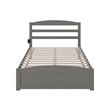 AFI Warren Solid Wood Full Bed with Footboard and USB Charging Station in Gray