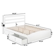 AFI Warren Solid Wood Queen Bed w/ Footboard & 2 Drawers in White