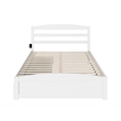 AFI Warren Solid Wood Queen Bed w/ Footboard & 2 Drawers in White