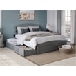 AFI Warren Solid Wood Queen Bed w/ Footboard & 2 Drawers in Gray