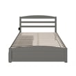 AFI Warren Solid Wood Queen Bed w/ Footboard & 2 Drawers in Gray