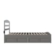AFI Warren Solid Wood Queen Bed w/ Footboard & 2 Drawers in Gray