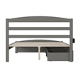 AFI Warren Solid Wood Queen Bed w/ Footboard & 2 Drawers in Gray