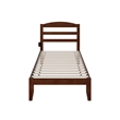AFI Warren Solid Wood Traditional Twin XL Bed with USB Charger in Walnut