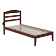 AFI Warren Solid Wood Traditional Twin XL Bed with USB Charger in Walnut
