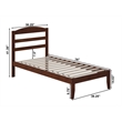 AFI Warren Solid Wood Traditional Twin Bed with USB Charging Station in Walnut