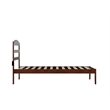 AFI Warren Solid Wood Traditional Twin Bed with USB Charging Station in Walnut