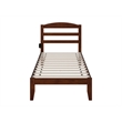 AFI Warren Solid Wood Traditional Twin Bed with USB Charging Station in Walnut