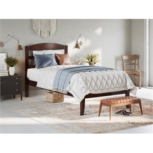AFI Warren Solid Wood Traditional Twin Bed with USB Charging Station in Walnut