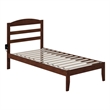 AFI Warren Solid Wood Traditional Twin Bed with USB Charging Station in Walnut