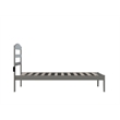 AFI Warren Solid Wood Traditional Twin Bed with USB Charger in Gray