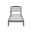 AFI Warren Solid Wood Traditional Twin Bed with USB Charger in Gray