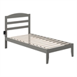 AFI Warren Solid Wood Traditional Twin Bed with USB Charger in Gray
