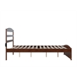 AFI Warren Solid Wood Queen Bed with USB Charging Station w/ Footboard in Walnut