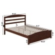 AFI Warren Solid Wood Queen Bed with USB Charging Station w/ Footboard in Walnut