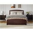 AFI Warren Solid Wood Queen Bed with USB Charging Station w/ Footboard in Walnut